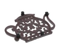 CIYODO Decorative Cast Iron Trivet Tea Pot Shaped Heat Resistant Pad Kitchen Counter Mat Non-slip Pot Holder
