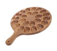 CIYODO Deviled Egg Tray Serving Plate Egg Dish Wood Grain Handle Catering Platter for Easter Party Party Nibbles