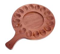 CIYODO Divided Egg Tray Wooden Deviled Egg Serving Plate Double Side Design for Party Easter Kitchen Use