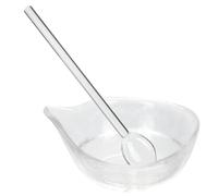 CIYODO DIY Glass Facial Mask Bowl with Spoon for Beauty Salon Transparent Thickened Glass Essential Oil Mixing Container Practical Serum Face Mask Scoop Tool for Skincare and Home Use