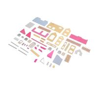 CIYODO DIY Miniature Wooden Villa Model Kit Unfinished House Ornament with Wear Resistant Parts Fine Craftsmanship for Desk and Windowsill Decoration Pink Mini Dollhouse for Enthusiasts