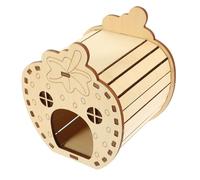 CIYODO DIY Wooden Hamster Hut Self Assembly Strawberry Hideout for Animals Spacious Comfortable Wooden House for Pet Supplies for Climbing Resting Activities