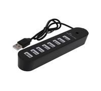 CIYODO Dm-hb70 8-port USB 2.0 Hub High-speed Data Transfer USB Hub with Plastic Construction for Computer and Tablet, Extend Product Life and Lower Energy Consumption, Black