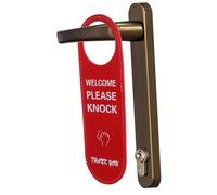 CIYODO Do Not Disturb Sign Double Sided Office Door Privacy Sign with Please Knock Message Fake Leather Door Hanger for Home Hotel Meeting Lightweight and Easy to Install