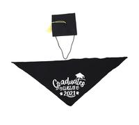 CIYODO Doctoral Bib for Dog Pet Clothing Accessory Graduation Party Hat Black 2pcs