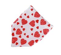 CIYODO Double Layer Heart Pattern Pet Collar Bib for Medium to Large Dogs Valentine's Day Dog Saliva Collar Keeps Pets Clean and Stylish for Parties and Special Occasions Red