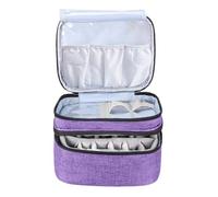 CIYODO Double Oxford Cloth Essential Oils Storage Bag with Handle Travel Pouch for Small Bottles Large Capacity Nail Polish Organizer for Women