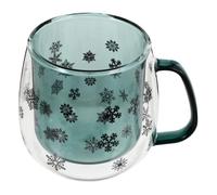 CIYODO Double Walled Glass Coffee Cup Blue Mugs Reusable Cups Judge Coffee Glass Double Walled