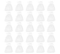CIYODO Drawstring Pouches Small Easy to Open and Close 50pcs White Gauze Elegant Jewelry Storage Bags Prevents Small Items from Falling or Wedding Favor Party Candy Bags