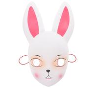 CIYODO Easter Bunny Mask for Long White Ears, Cute Bunny Style Costume Accessory and Photo Prop for Easter Party, Stage Performance, and Dress-Up Play