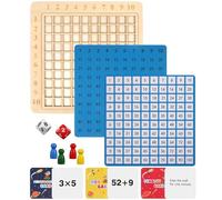 CIYODO Educational Wooden Math Set for Multiplication and Addition Counting Board Preschool Cognitive Learning Game Montessori Style Early Education Puzzle Fine Motor Skills Development