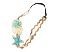 CIYODO Elastic Pearl Hair Band for Women Comfortable Beach Wedding Headband with Shell Design Stylish Headdress Suitable for Various Hairstyles and Party Wear
