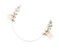 CIYODO Elegant Bridal Hair Comb Golden Olive Branch Design Alloy Material Easy to Put the Hair for Bride at Dances and Dinners