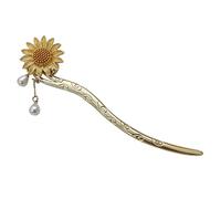 CIYODO Elegant Sunflower Hair Stick with Dangle Tassel Drop Stylish Hair Pin for Women Accessory for Buns and Braids Thanksgiving Christmas Valentines Day