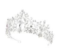 CIYODO Elegant Wedding Tiara Crown Bridal Headdress Silver Rhinestone Pageant Headband for Bride Prom Party