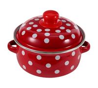 CIYODO Enamel Stockpot with Lid Two Handled Lidded Soup Pot for Induction Cooker High Temperature Resistant Thickened Cooking Pot with Smooth Polished Surface Comfortable Grip for