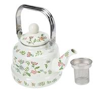 CIYODO Enamel Water Kettle Lightweight Stovetop Teakettle with Heat Resistant Base for Induction and Gas Stoves Tea and Coffee Pot with Delicate Pattern for Daily Home Use