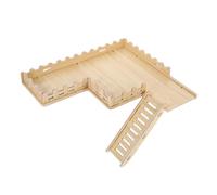 CIYODO Enhanced Activity for Your Pet Hamster Wooden Platform Ladder Fence Multi-level Accessory