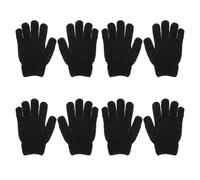 CIYODO Exfoliating Bath Gloves Effective Shower Gloves Black 4 Pairs Made of Polyester, Easy to Clean and Fits Hand Well for Deep Skin Cleansing and Body Scrubbing for Daily Life Use