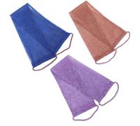 CIYODO Exfoliating Shower Towels 3Pcs Nylon African Bath Sponge for Dead Skin Removal Foldable Body Scrubber for Men and Women