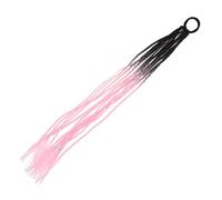CIYODO Eye-catching Ombre Crochet Braid Hairpiece Messy Ponytail Extension Black Pink for Parties Festivals Cosplay with Natural Texture No Shedding