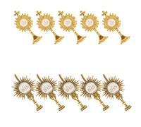 CIYODO First Communion Cross Pin Christian Brooch for Boys 10pcs Zinc Alloy with Smooth Edges, Classic Religious Design, Suitable for Church Events and Baptism, Versatile Occasion