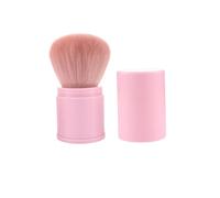 CIYODO Flexible Retractable Loose Powder Makeup Brush Pink Cosmetic Supplies Portable Washable Applicator for Even Face Makeup and Delicate Finish