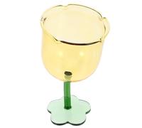 CIYODO Flower Shaped Glass Goblet for Cocktail and Wine Tall Elegant Stemmed Cup for Parties Weddings Thanksgiving Multipurpose Vintage Style Drinkware for Juice Tea Water Gift for Women