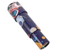 CIYODO Focus Cartoon Space Themed Telescope Collapsible Paper Monocular Portable Three Section Pretend Telescope for Preschool and Educational Fun