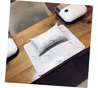 CIYODO Foldable Manicure Hand Cushion with Marble Pattern Comfortable Breathable Nail Art Hand Pillow and Desk Mat for Salon and Home Use Relieves Arm Fatigue and Protects Work Surface
