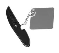 CIYODO Foldable Pocket Comb for Men with Fine Teeth Portable Lightweight Beard Comb with Acrylic Square Mirror Travel-friendly Folding Design for Easy Carry and Use