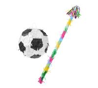 CIYODO Football Shaped Pinata with Bright Tassel Stick for Birthday Party Games and Festival Celebrations Traditional Mexican Carnival Decor Pack for Adults