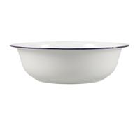 CIYODO Footbath Soaking Basin Retro Enamel Basin for Foot Washing and Laundry with 30cm Diameter Suitable for Home Spa and Bathroom White
