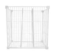 CIYODO Freezer Storage Basket with 3-Grid Metal Divider, 37Cm High Modular Chest Freezer Organizer Bin for Refrigerator Shelf Partition and Kitchen Fridge Space Saver