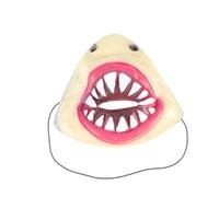 CIYODO Funny Halloween Half Face Mask Costume Prop Scary Shark Mouth Design for Party Performance Made of Latex Material