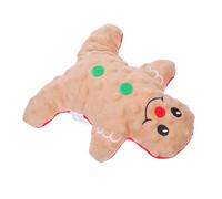CIYODO Gingerbread Man Dog Plush Squeaky Chewer for Small Puppies Interactive Xmas Pet Gift for Indoor Outdoor Play Wear-resistant for Fun and Oral Health Cleaning