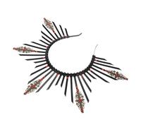 CIYODO Gothic Cosplay Headband Crown for Women Black Vintage Style Lightweight Hair Accessory Comfortable Plastic and Metal Material for Parties and Beauty Pageants