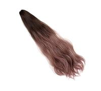 CIYODO Gradient Long Wavy Ponytail Hairpiece for Women Natural-looking Realistic Wig with Deep Brown to Pink Ombre Comfortable Daily Wear Fashion Accessory for Party Cosplay
