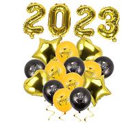CIYODO Graduation Balloons Aluminum Foil Decorative Balloon Prop for Classroom and Party Decorations Includes Black Gold Stars Hearts Lightweight Hanging Decor for Memorable Celebration