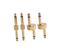 CIYODO Guitar Effect Pedal Connector Set 4 Pcs Gold Double Head Adapter for Guitar Pedalboard Includes 2 Hook and 2 Straight Couplers Instrument Accessories