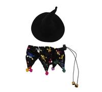CIYODO Halloween Pet Witch Costume with Dog Wizard Hat and Bell Cloak Comfortable Lightweight Cat Hat Costume and Dog Cape and Cats Pet Cosplay Outfit for Halloween and Birthday Parties