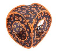 CIYODO Halloween Themed Collapsible Cat Tunnel Foldable Hideaway Tube for Indoor Cats Pet Play Cube for Rabbits Chinchillas Hedgehogs Durable Polyester Pet Tunnel