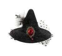 CIYODO Halloween Witch Hat Hair Clip Lightweight Bobby Pin Gothic Hair Accessory for Costume Party Shower and Daily Wear