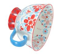 CIYODO Hand-Painted Ceramic Breakfast Cup Large Capacity Water Cup Cereal Mug with Sturdy Handle Floral Pattern Porcelain for Home Kitchen Use