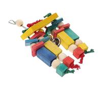 CIYODO Hanging Bird Toy for Boys and Girls Parrot Chewing Plaything Natural Wood Blocks Birdcage Chewable Toy Bird Supplies