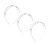 CIYODO Headbands Sparkling Crystal Rhinestone 3pcs Bridal with Double Layer Design Hair Accessories Elegant Silver Tiara Headpieces Wedding for Women for Parties and Special Occasions