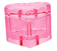 CIYODO Heart Shape Crystal Glass Nail Art Dish with Lid Lightweight Portable Acrylic Nail Cup for Mixing Powder and Glitter Manicure Accessory for Home and Salon Use