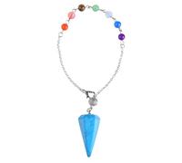CIYODO Hexagonal Crystal Pendulum Pendant Natural Agate Tapered Chakra Healing Jewelry Lightweight Spiritual Amulet for Men Women Meditation and Divination