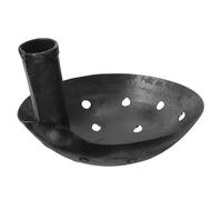 CIYODO Iron Garden Sifting Ladle with Vertical Handle 17cm Head - Metal Soil and Manure Scoop for Drainage Ditch, Gutter Leaf, Pond Muck Removal, and Outdoor Garden Cleaning Tool