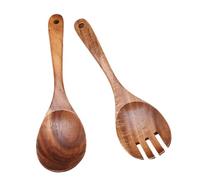 CIYODO Japanese Style Wooden Soup Spoon Long Handle Acacia Wood Mixing Stirring Utensils Ergonomic Smooth Surface Kitchen Tools for Home Restaurant Hotel Use